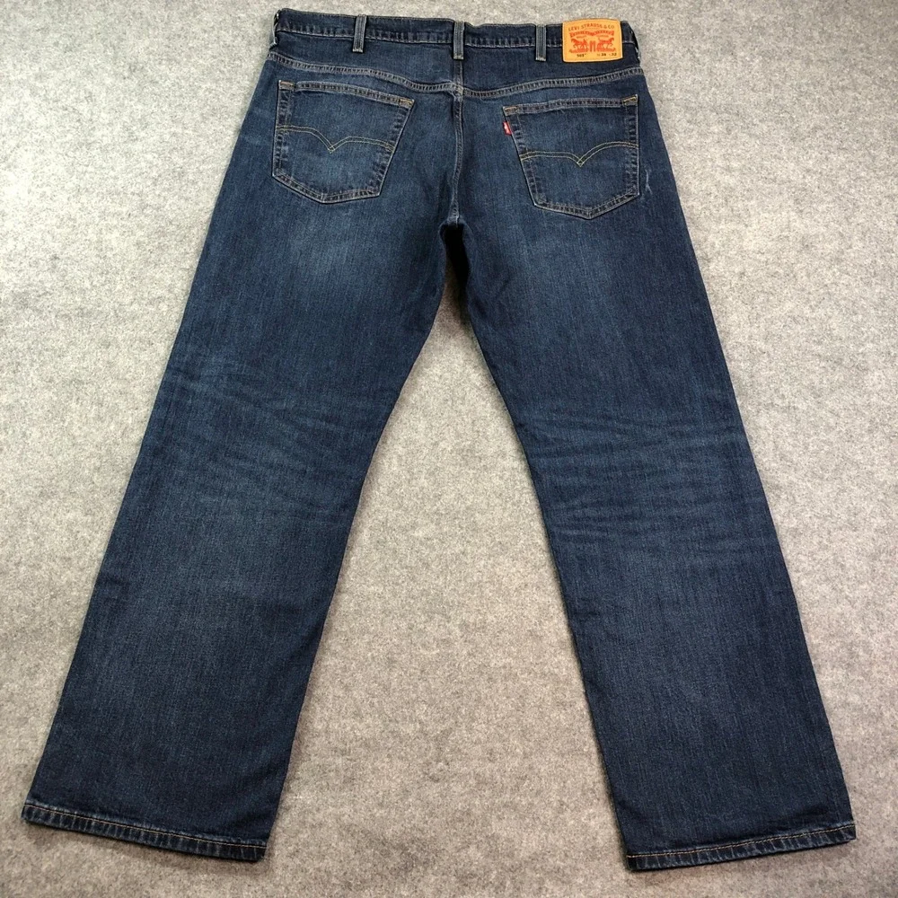 Levis 569 Mens Jeans 38x32 (fits 39x31) Straight Leg Blue Dark Wash Loose Fit